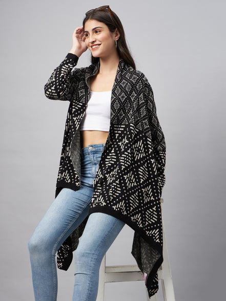 Black Front Open Shrug