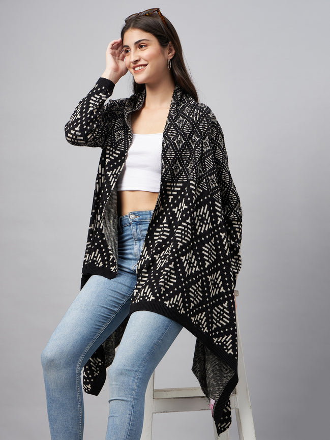 Black Front Open Shrug
