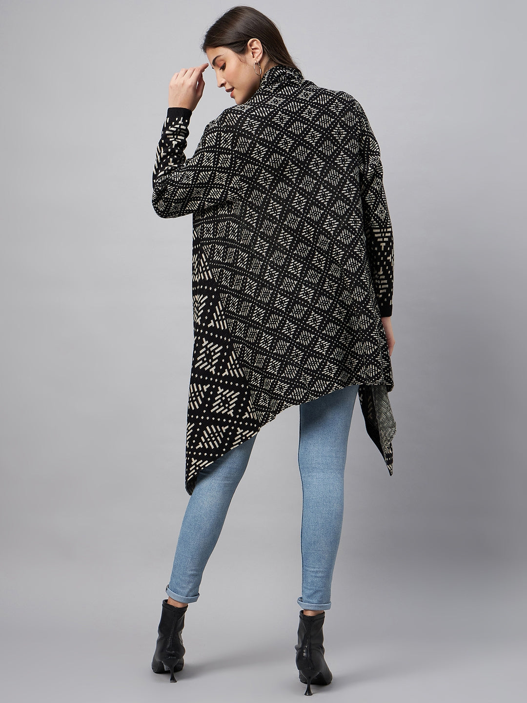 Black Front Open Shrug
