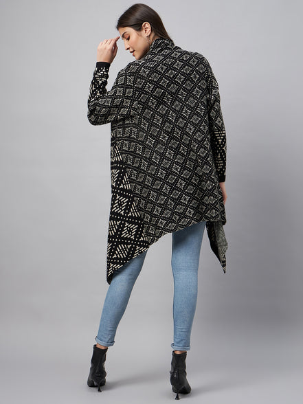 Black Front Open Shrug