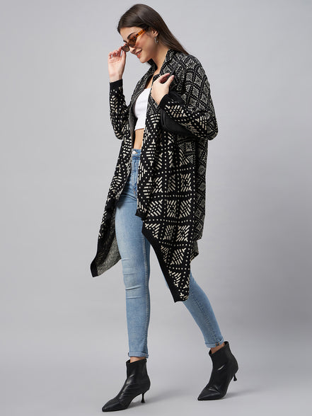 Black Front Open Shrug