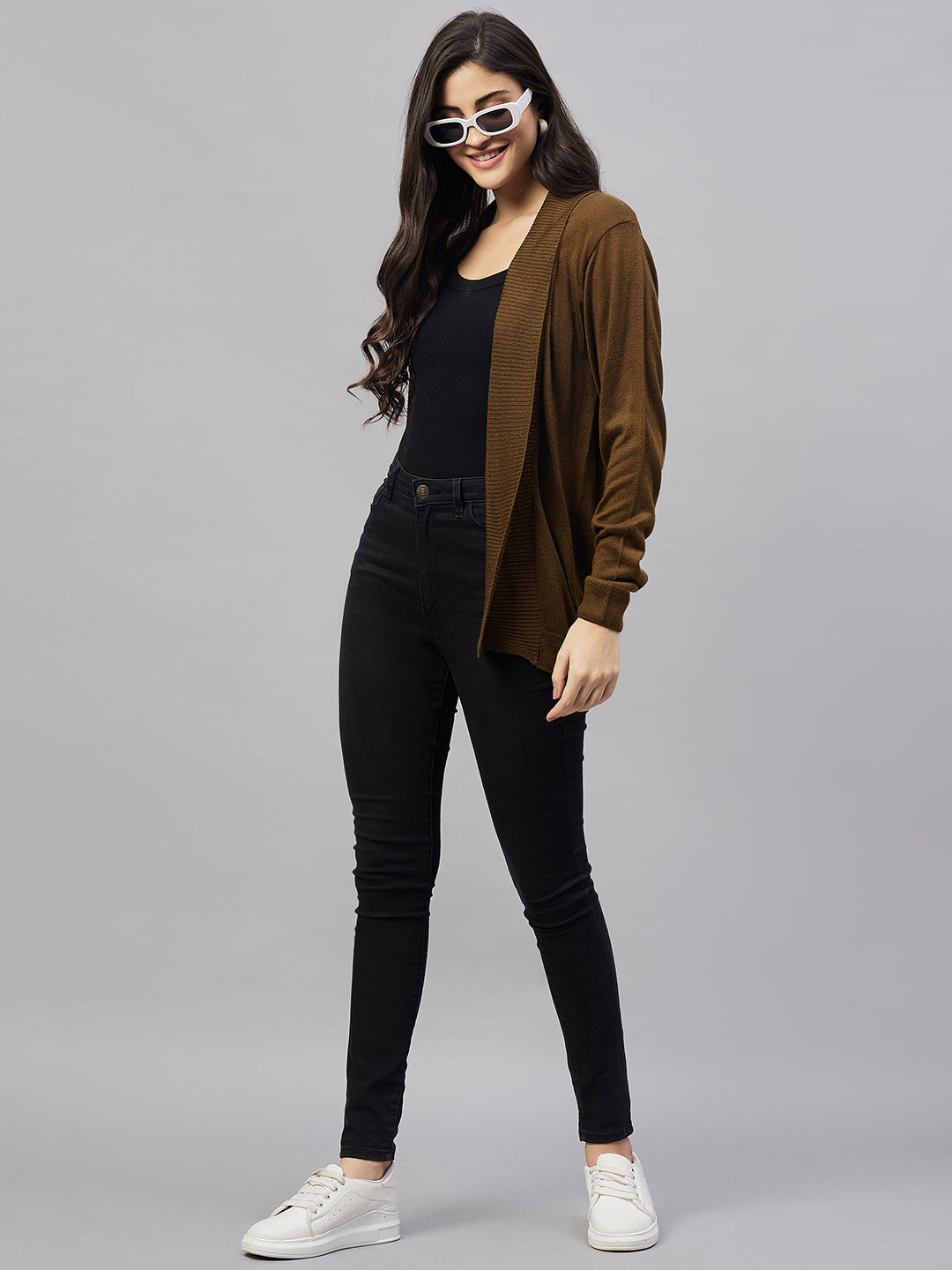 Dark Olive Front Open Shrug