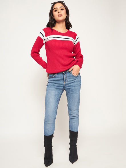Pink Striped Sweater