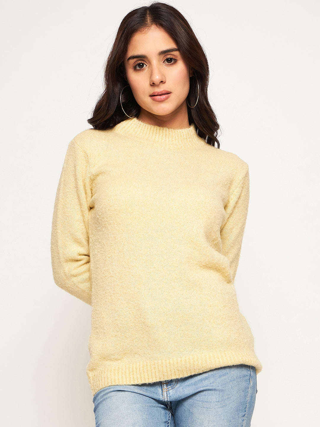 Yellow Solid Sweater