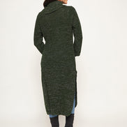Olive Embroidered Long Kurti
