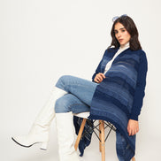 Blue Colorblocked Shrug