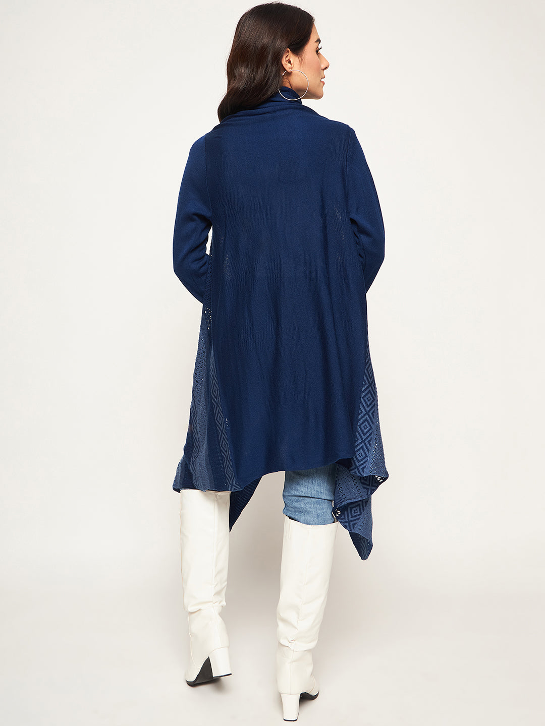 Blue Colorblocked Shrug