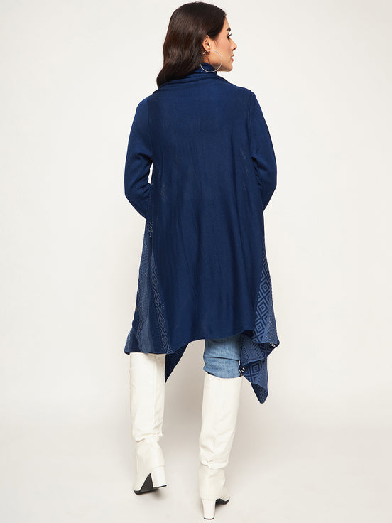 Blue Colorblocked Shrug