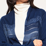 Blue Colorblocked Shrug