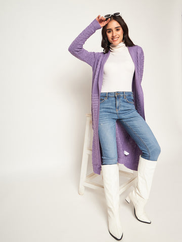 Purple Self Design Shrug