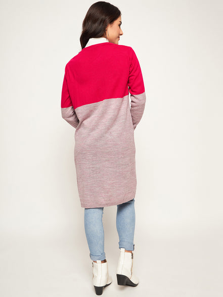 Pink Colorblocked Shrug