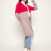 Pink Colorblocked Shrug