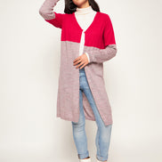 Pink Colorblocked Shrug