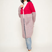 Pink Colorblocked Shrug