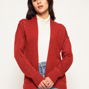 Orange   Self Design Shrug