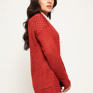 Orange   Self Design Shrug