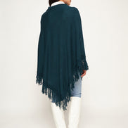 Blue Embroidered Poncho