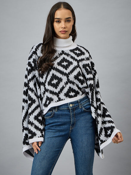 White High Neck Sweater