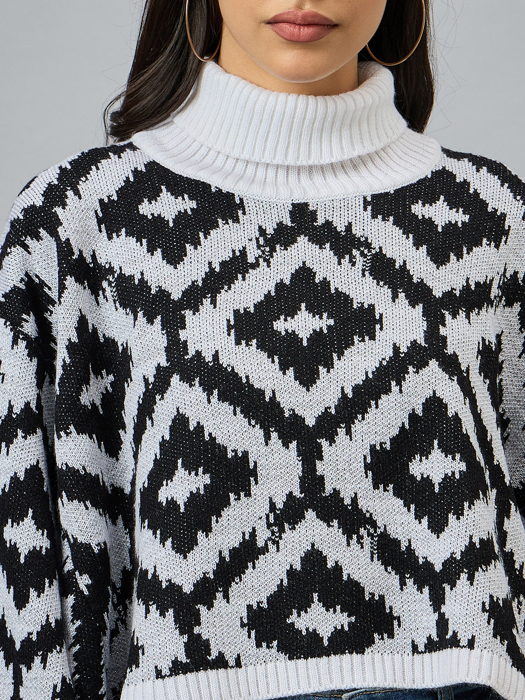 White High Neck Sweater