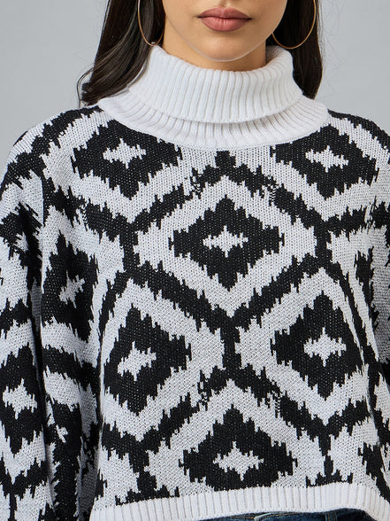 White High Neck Sweater