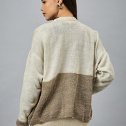 Off White Colorblocked Cardigan
