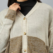 Off White Colorblocked Cardigan