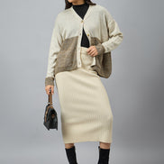 Off White Colorblocked Cardigan