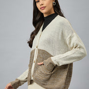 Off White Colorblocked Cardigan