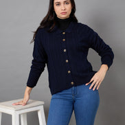Off White Collared Neck Sweater