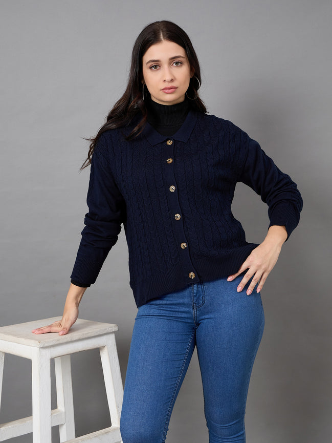 Off White Collared Neck Sweater