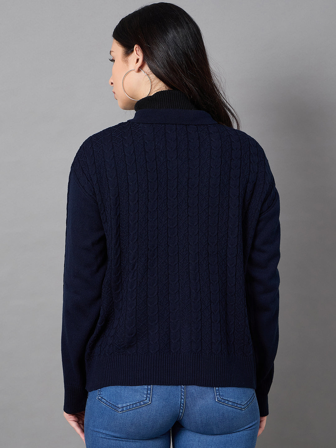 Off White Collared Neck Sweater