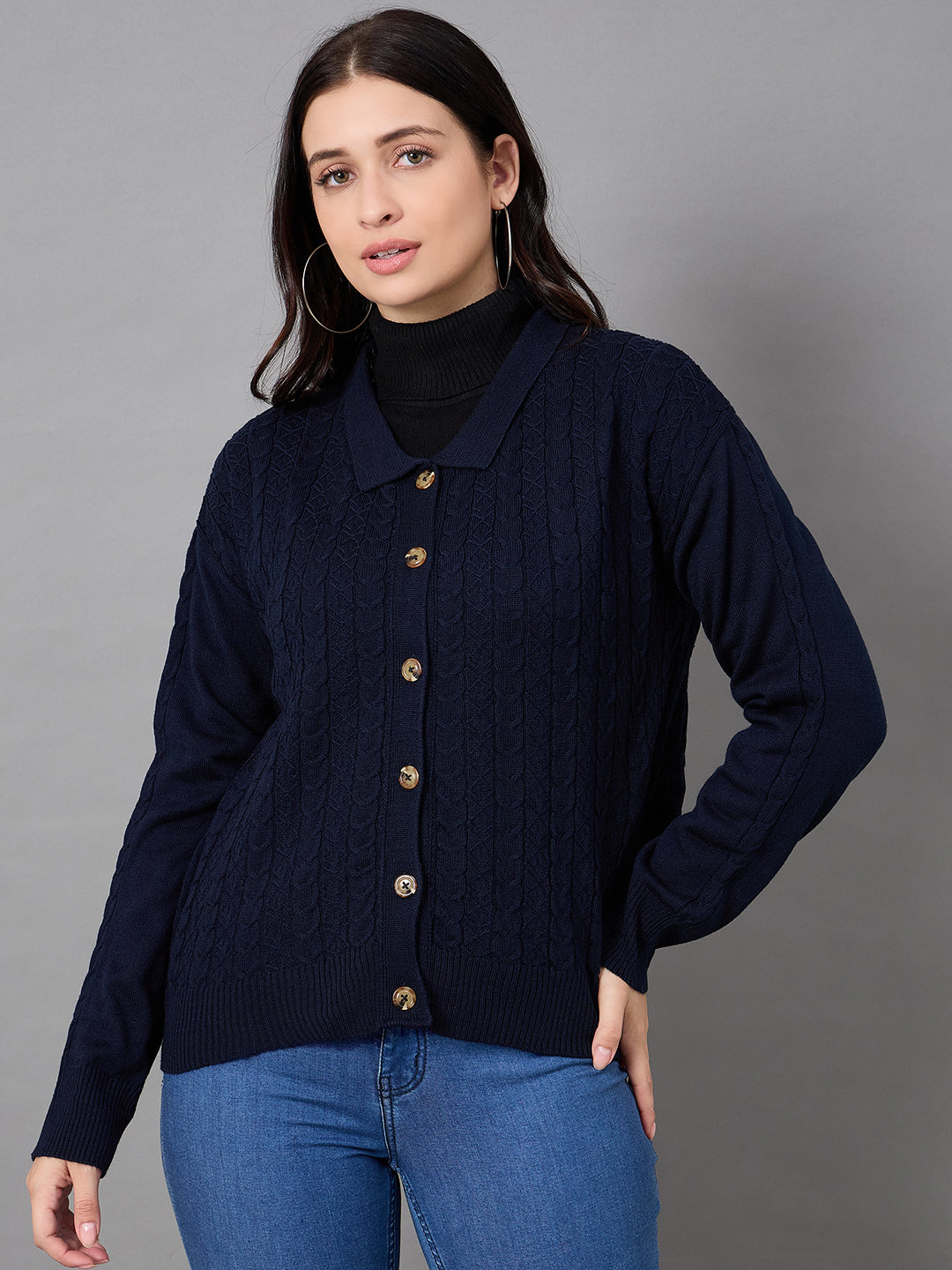 Off White Collared Neck Sweater