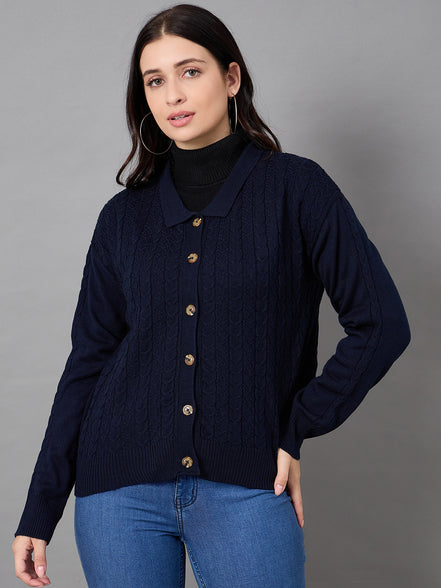Off White Collared Neck Sweater