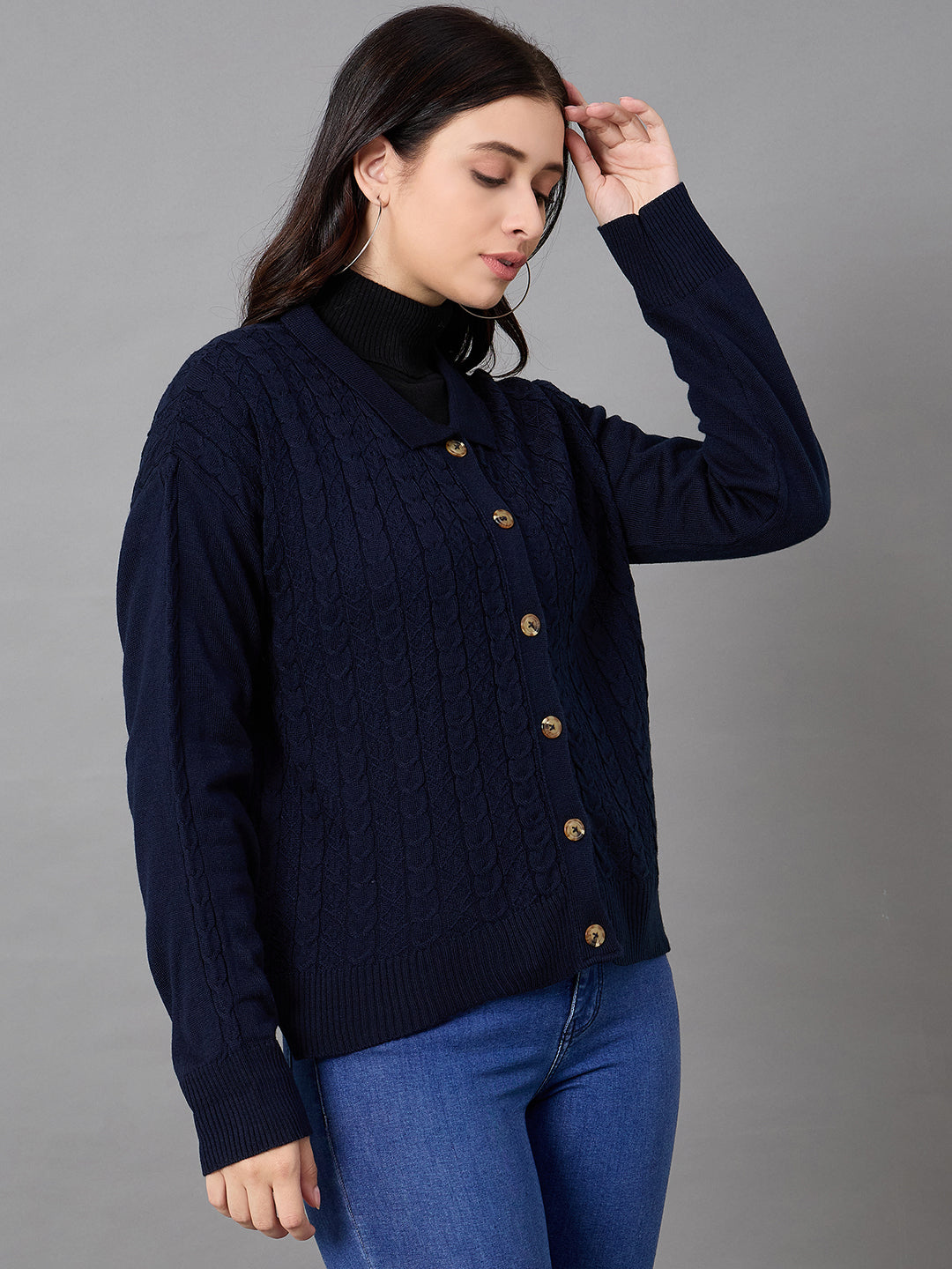 Off White Collared Neck Sweater