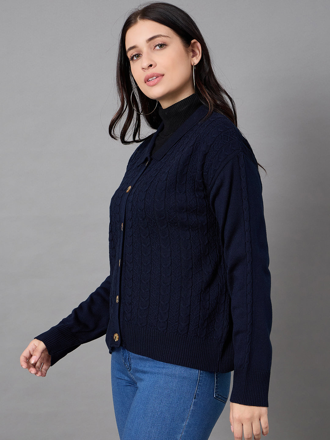 Off White Collared Neck Sweater