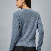 Blue Round Neck Cardigan