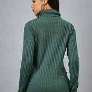 Green Solid Sweater