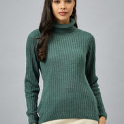 Green Solid Sweater