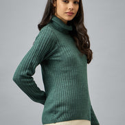Green Solid Sweater