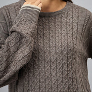 Brown Solid Sweater