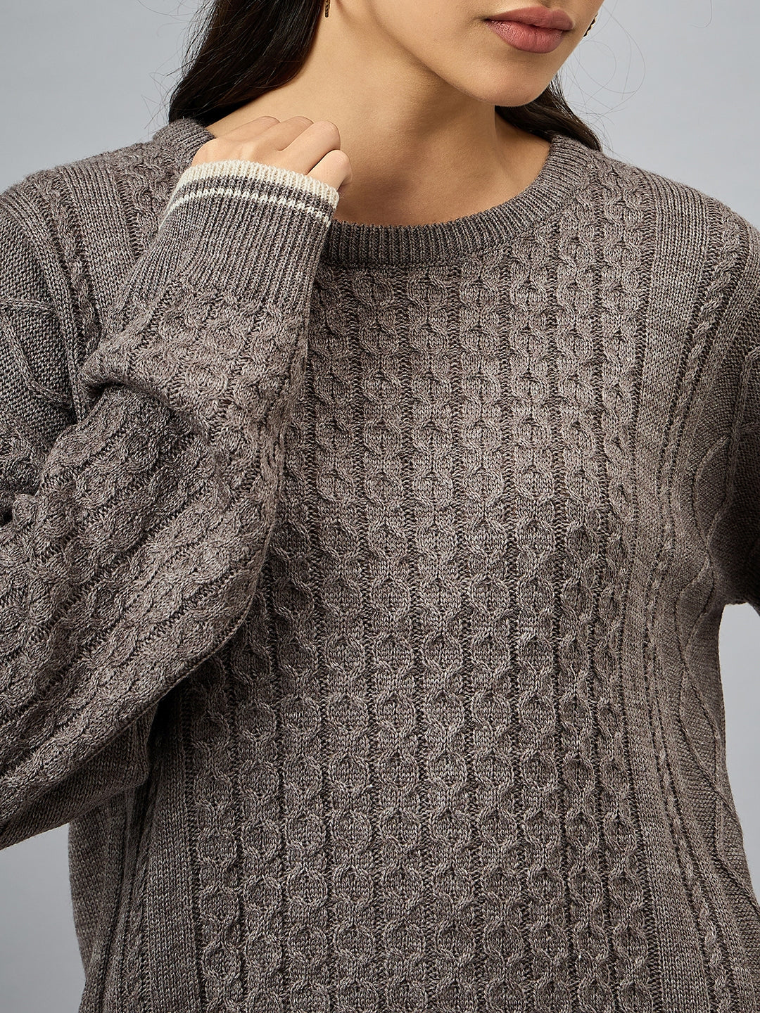 Brown Solid Sweater