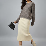 Brown Solid Sweater