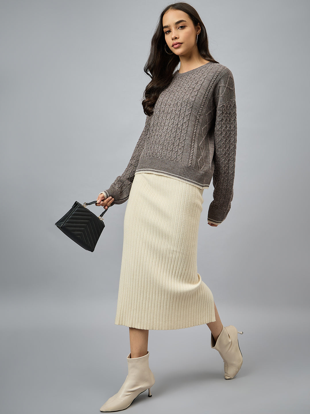 Brown Solid Sweater