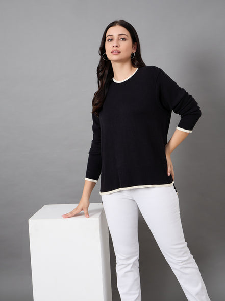 Black Round Neck Sweater
