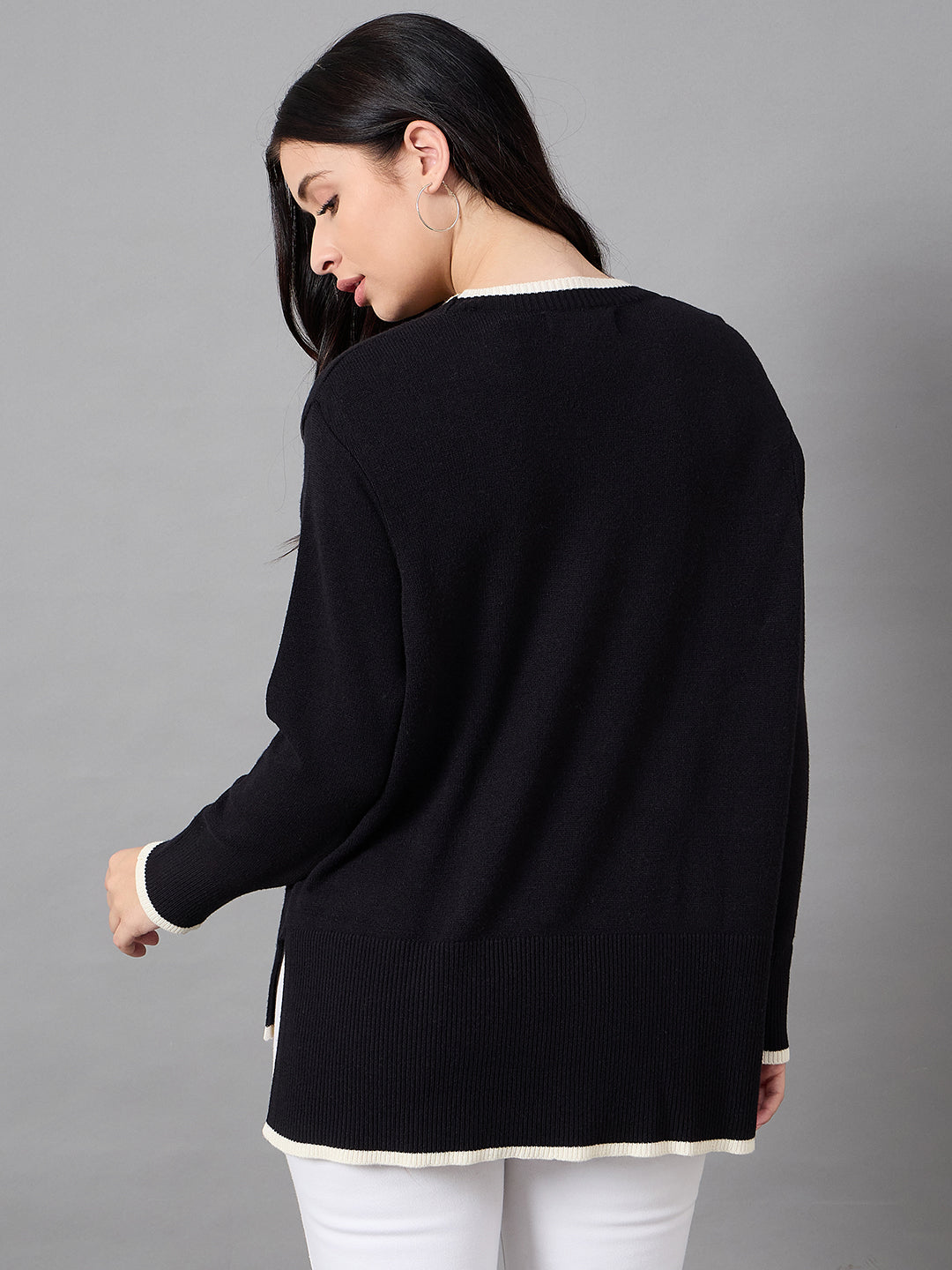 Black Round Neck Sweater