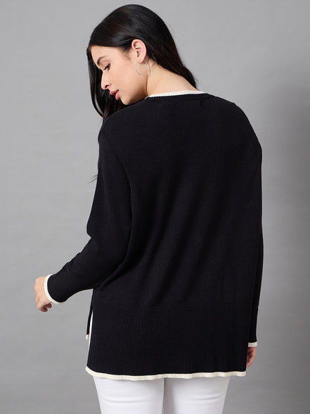 Black Round Neck Sweater