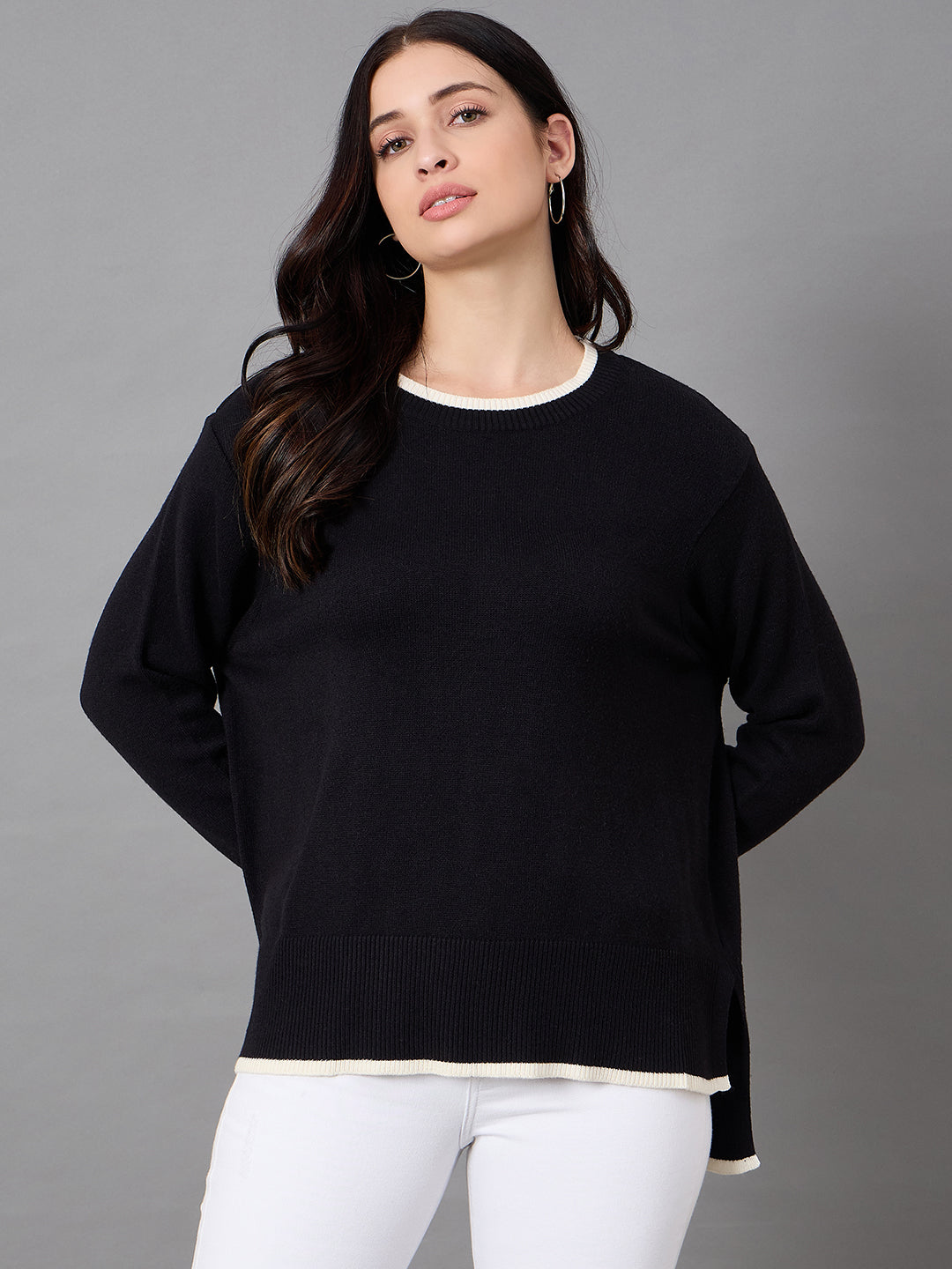 Black Round Neck Sweater