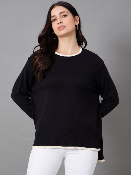 Black Round Neck Sweater