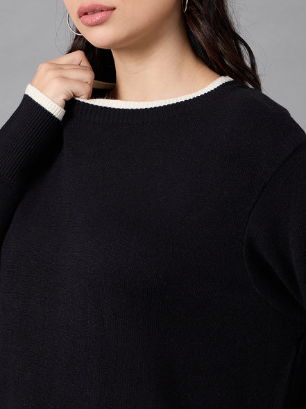 Black Round Neck Sweater