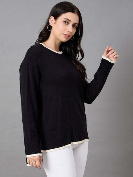 Black Round Neck Sweater